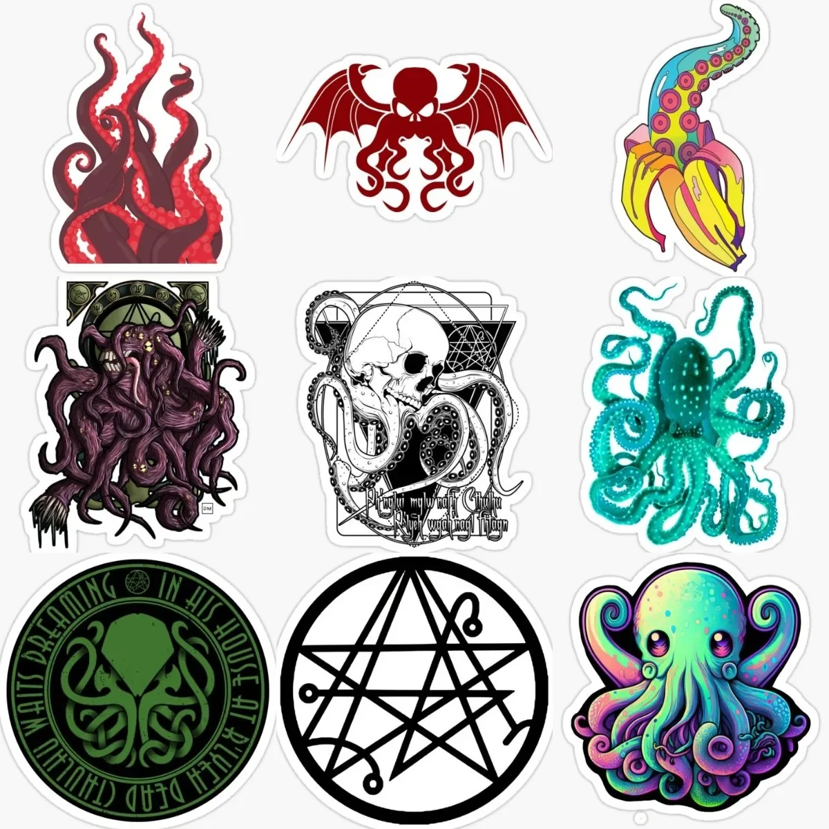 

Cthulhu Great Old Ones Hastur Octopus Monster Tentacles PVC Sticker for Decorate Wall Car Van Truck Bicycle Window Decal