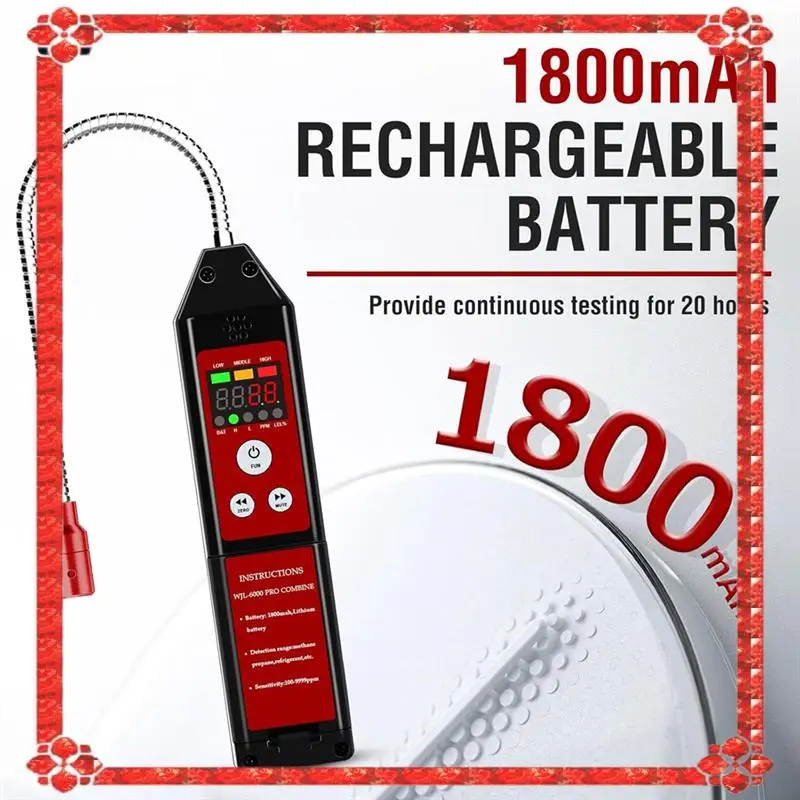 Entrega en 24 horas para R134A R410A Detector de fugas de freón Compatible con propano y metano-Sensor de refrigerante y Gas Combustible, sonido fuerte
