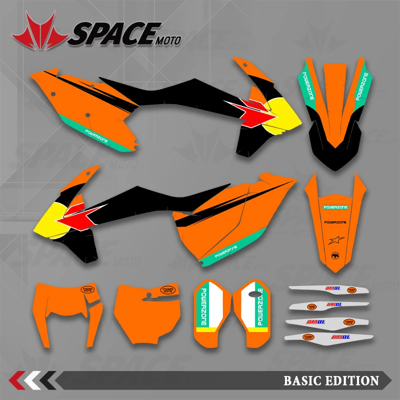 

SPACE MOTO графический фон наклейки наклейки мотоцикл для KTM 16-18SXF 17-19EXC