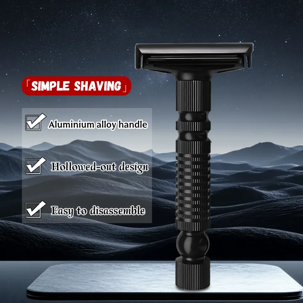RZACLEA Mens Shaving New Adjustable Safety Razor Double Edge Classic Mild Aggressive Zinc Alloy Shaver With 10 Blades Gift Box