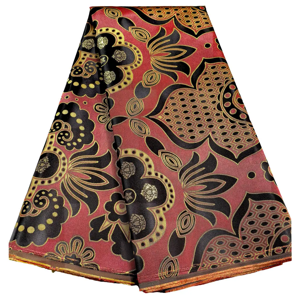 Afrikaanse Dikke Damast Kant Stof 2.5Yard Of 5Yards 2025 Jacquard Brokaat Stoffen DIY Naaien Voor Nigeria Vrouwen Headtie Aso obi Jurk