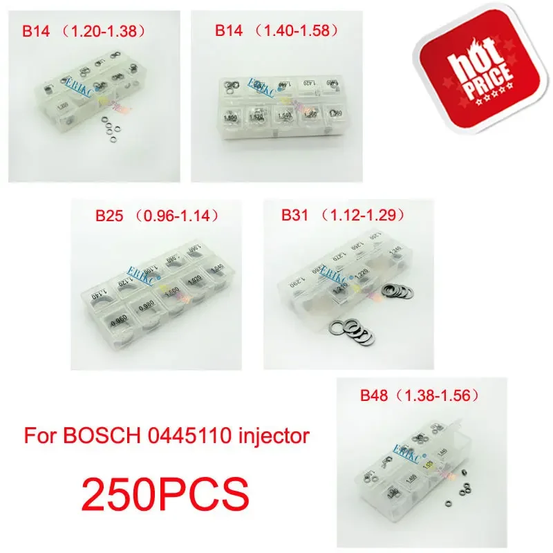 

Adjusting Shims B14 B25 B31 B48 Common Rail Injector Gasket Diesel Injector Washer Repair Kits for BOSCH 0445110#