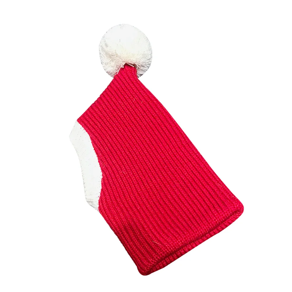 

Pet Christmas Woolen Hat Red Size Xl Warm Soft Comfortable Winter Hat for Puppy Dog Party Photo Props Daily Use
