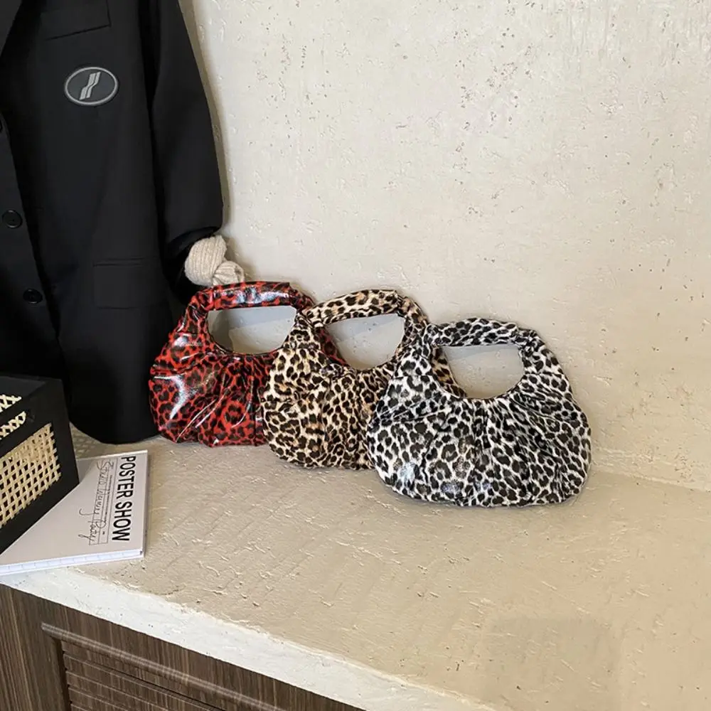 

Casual Pu Leopard Print Handbag Black Cloud Bag Underarm Bag Fashionable Purse Pu Leather Handbag Travel