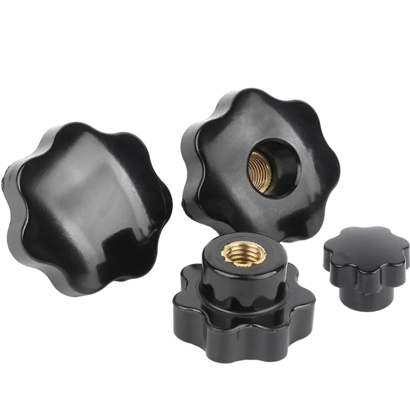 Pflaume handfest anziehen Muttern Griff Gewinde Stern mechanische schwarze Rändelmuttern Klemmknopf manuelle Muttern