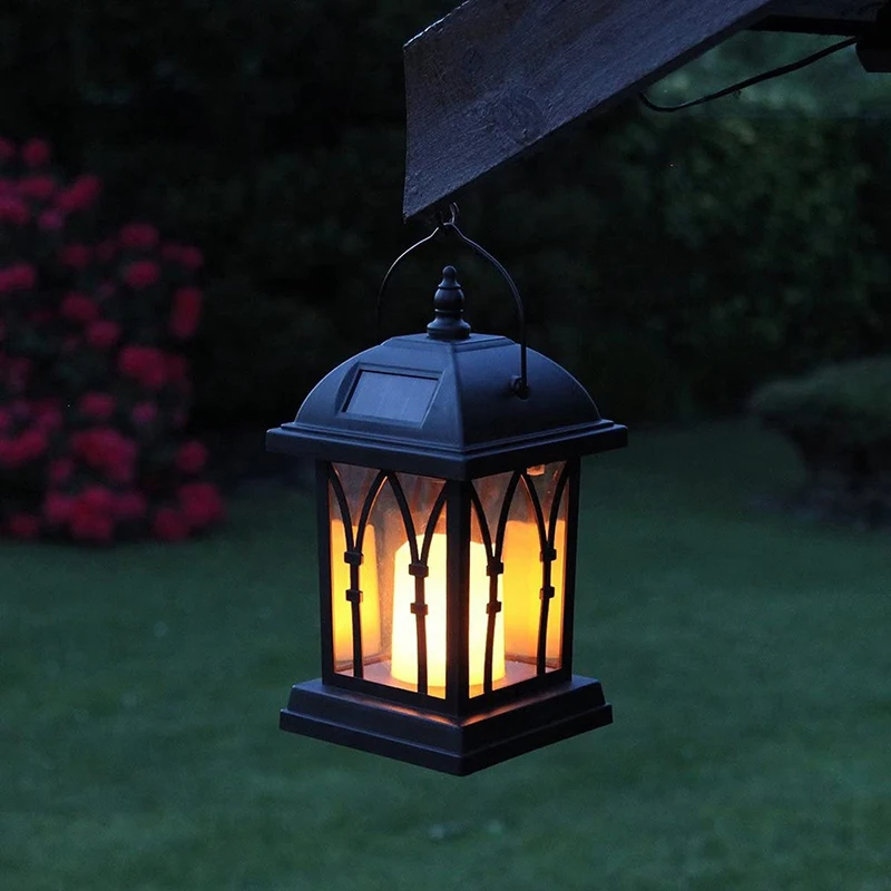 Solar Candle Light Outdoor Garden Decoration European Hanging Lamp Landscape Light Waterproof Umbrella Garden Light