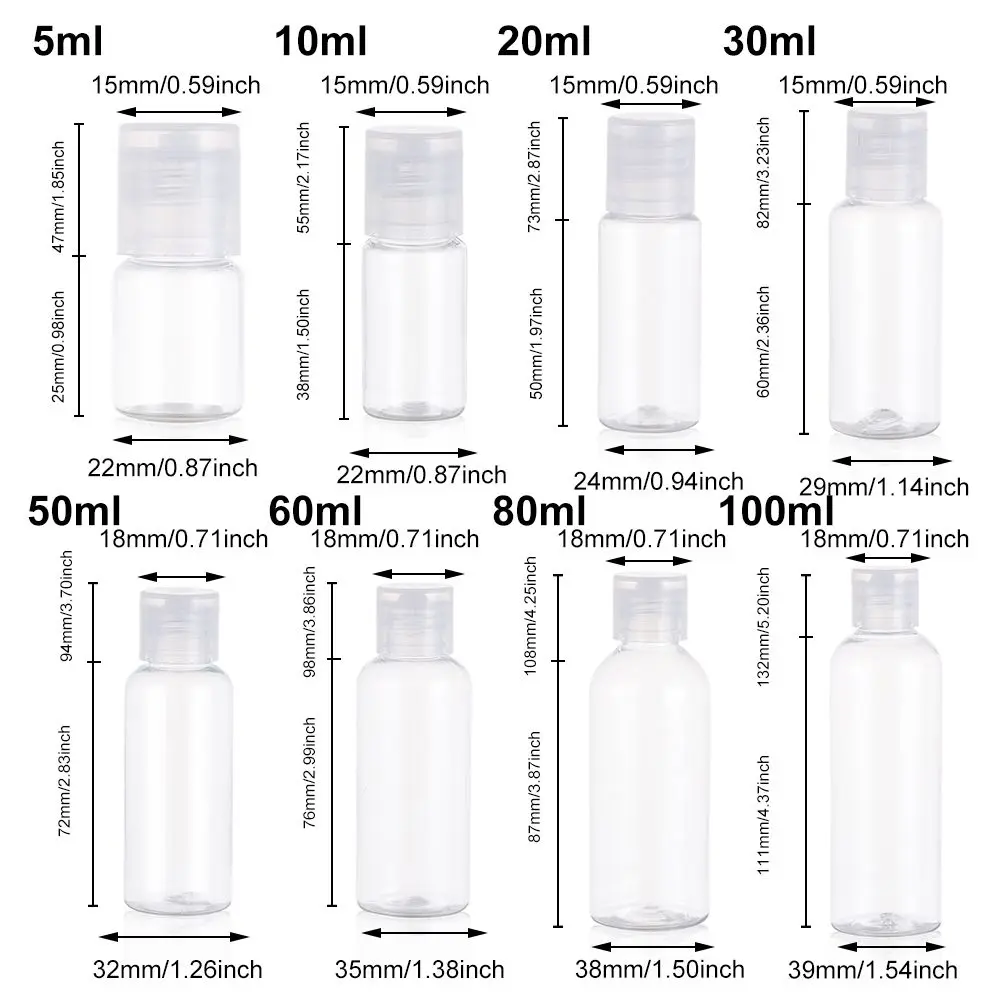Squeeze Plastic Clear Shampoo Bottle Empty Container Bottle Lotion Jar Refillable
