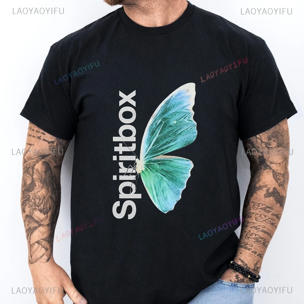 Spiritbox Printed T-shirt, Unisex, Trendy, Harajuku Style, Short-sleeved, Men's and Women's, Large Size T-shirt with Pattern.