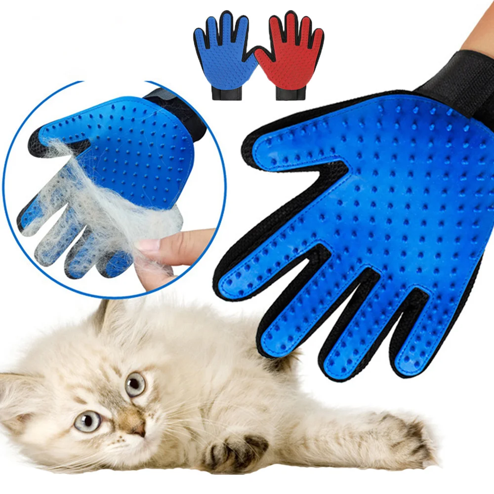 Pet Hair Remover Gloves Cat Dog Grooming Supply Silicone Hair Deshedding Comb Massage Bathing Cleaning Brush Grooming Glove