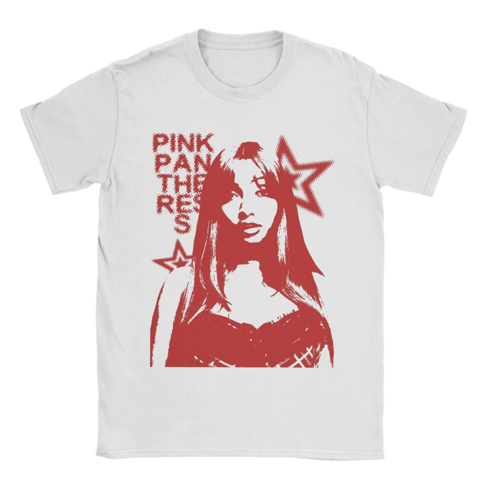 Novelty Singer Pink P-Pantheress T-Shirt for Men Round Neck 100% Cotton T Shirts Short Sleeve Tees Graphic Printed Tops