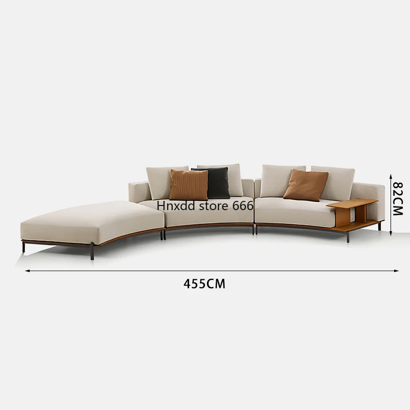 Italian first-layer cowhide curved Brera semi-circular saddle leather sofa