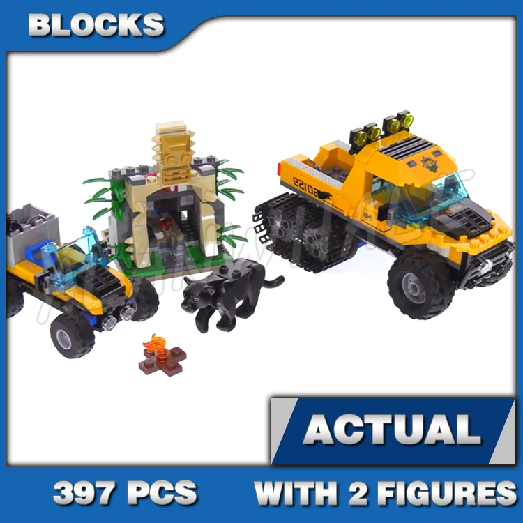 397 pièces City Explorers Jungle Halftrack Mission cascade 10864 blocs de construction enfants ensembles briques compatibles avec le modèle
