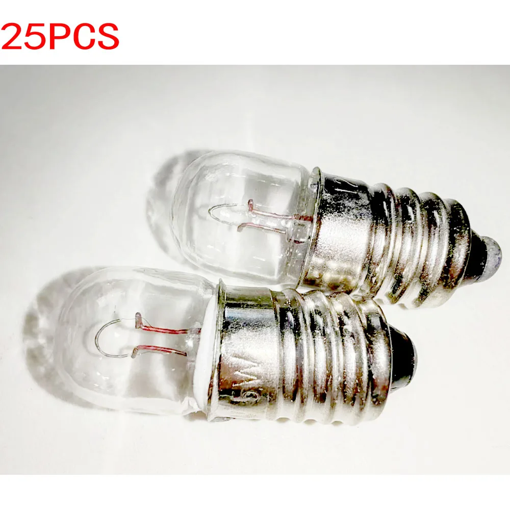 25pcs/lot Flashlight bulb 6.3V indicator E10 12V small lamp beads E10 24V 30V 36V 48V 3W signal light bead light