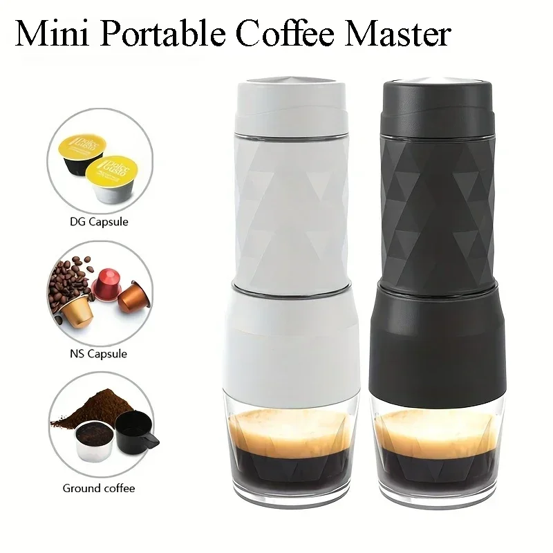 Portable coffee maker 3-in-1 mini manual press coffee capsule grinder for home outdoor travel