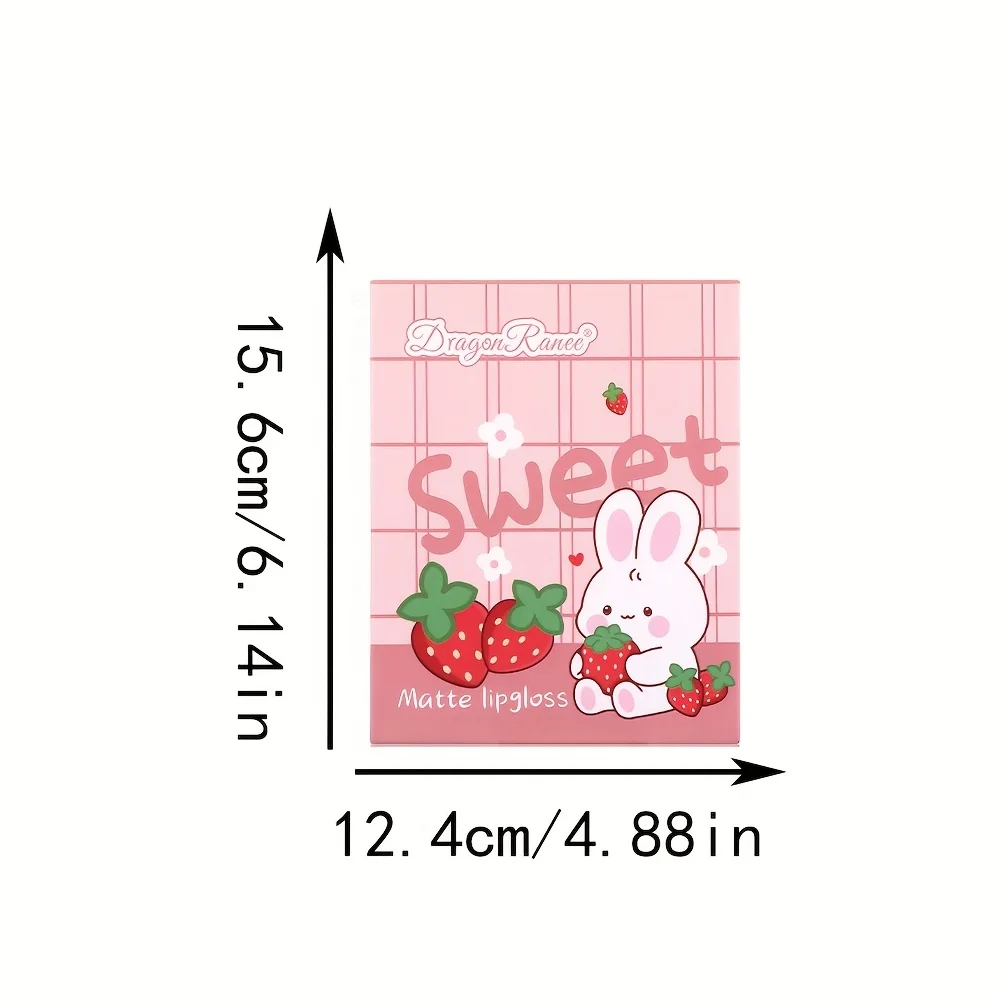 Juego de 10 brillos de labios no es fácil de teñir, caja de regalo mate, lápiz labial líquido, dibujos animados bonitos