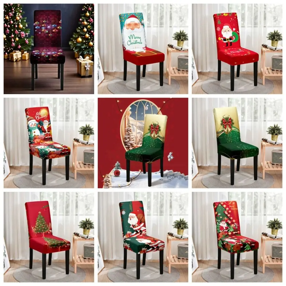 

Seat Protector Christmas Chair Cover Xmas Decoration Cute Dinner Chair Seat Cover Creative Cartoon Wear For Chairs New Year