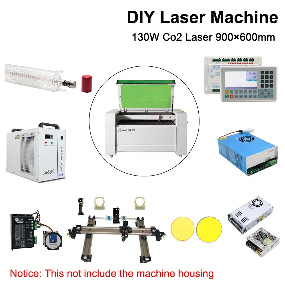 DIY 9060 RECI W6 130W Máquina a laser Co2 para acessórios completos de laser CO2 personalizado