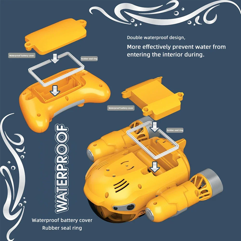 RC Submarine Spray Motorboat Boat 2.4G Zdalnie sterowane łodzie Wodoodporna maszyna elektryczna Zabawki wodne dla chłopców Dzieci Prezenty dla dzieci