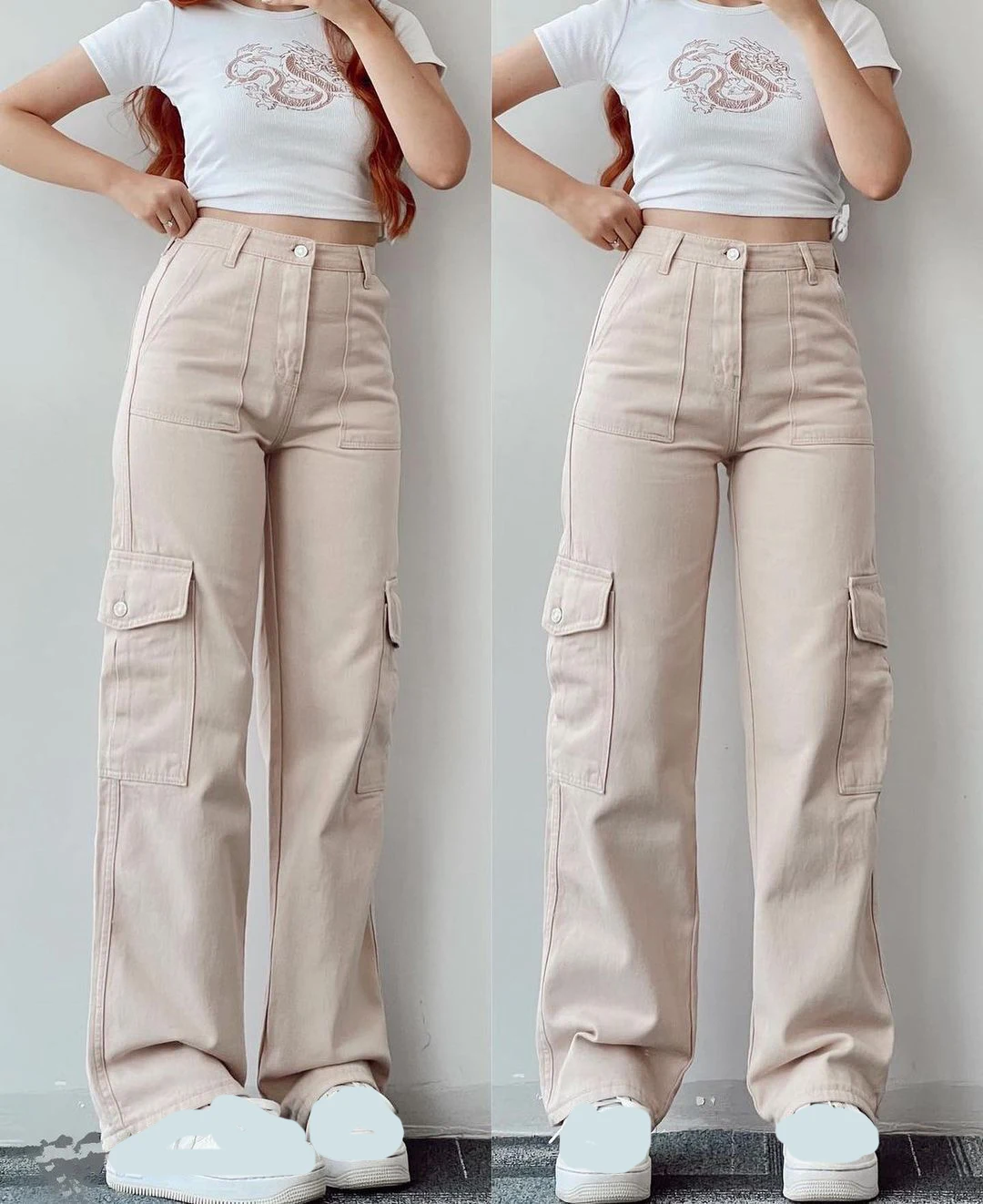 

Wholesale Cargo Pants Ladies Casual Trouser Woman Clothes Pants Trousers for Women High Waist With Pocket
