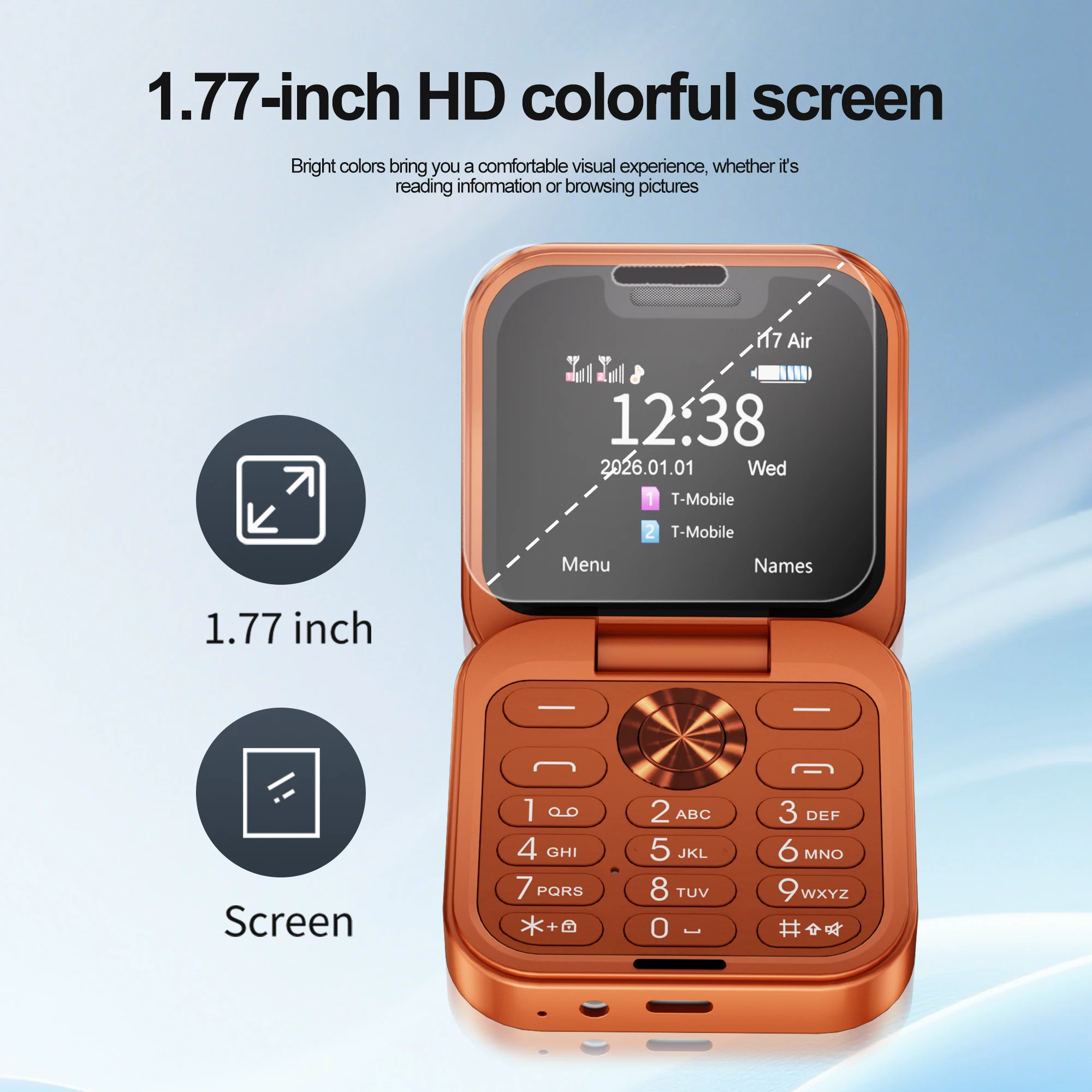 SERVO i17 Air mini dobrável telefone móvel velocidade dial 1.77 "display voz mágica 2g gsm cartão sim duplo lista negra rádio fm flip celular