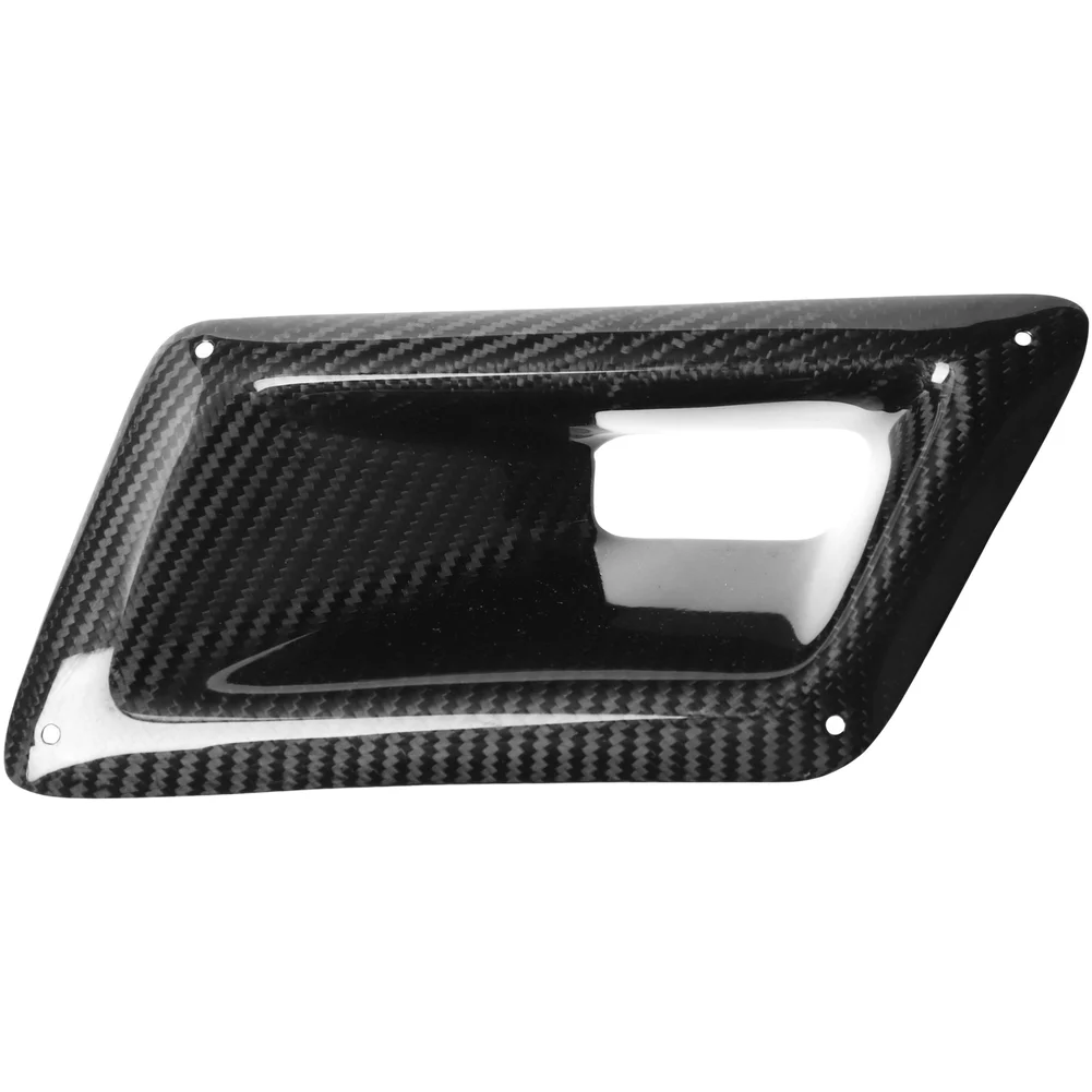 Black Carbon Fiber Bumper Scoop Lightweight Construction Sleek Black Finish Sporty Aesthetic Direct Bolt-on For Street Racing