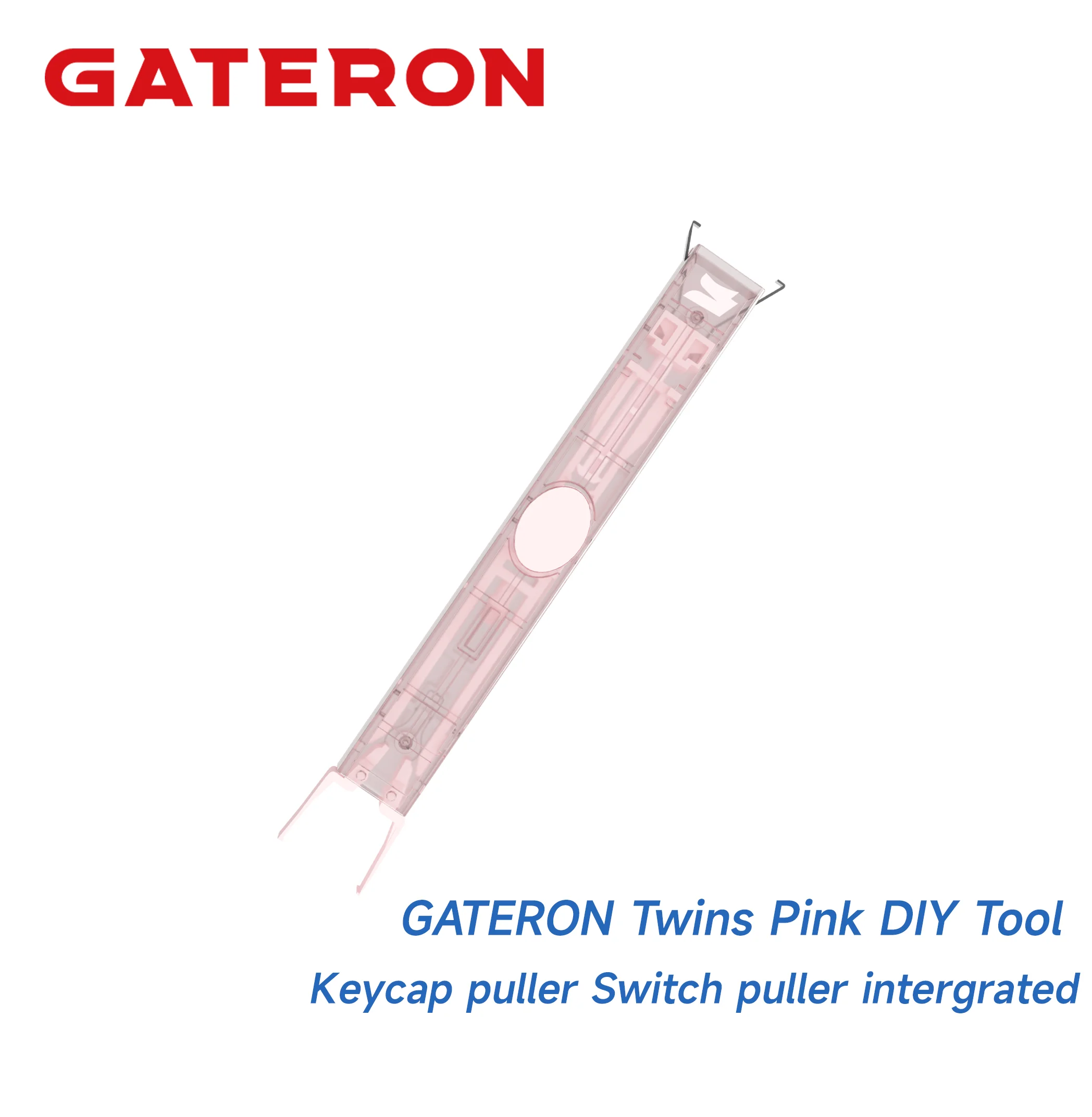 GATERON Twins Sakura Pink Keycap Puller Switch Puller Intergrated Customized DIY Tool for Gaming Mechanical Keyboard Peripherals