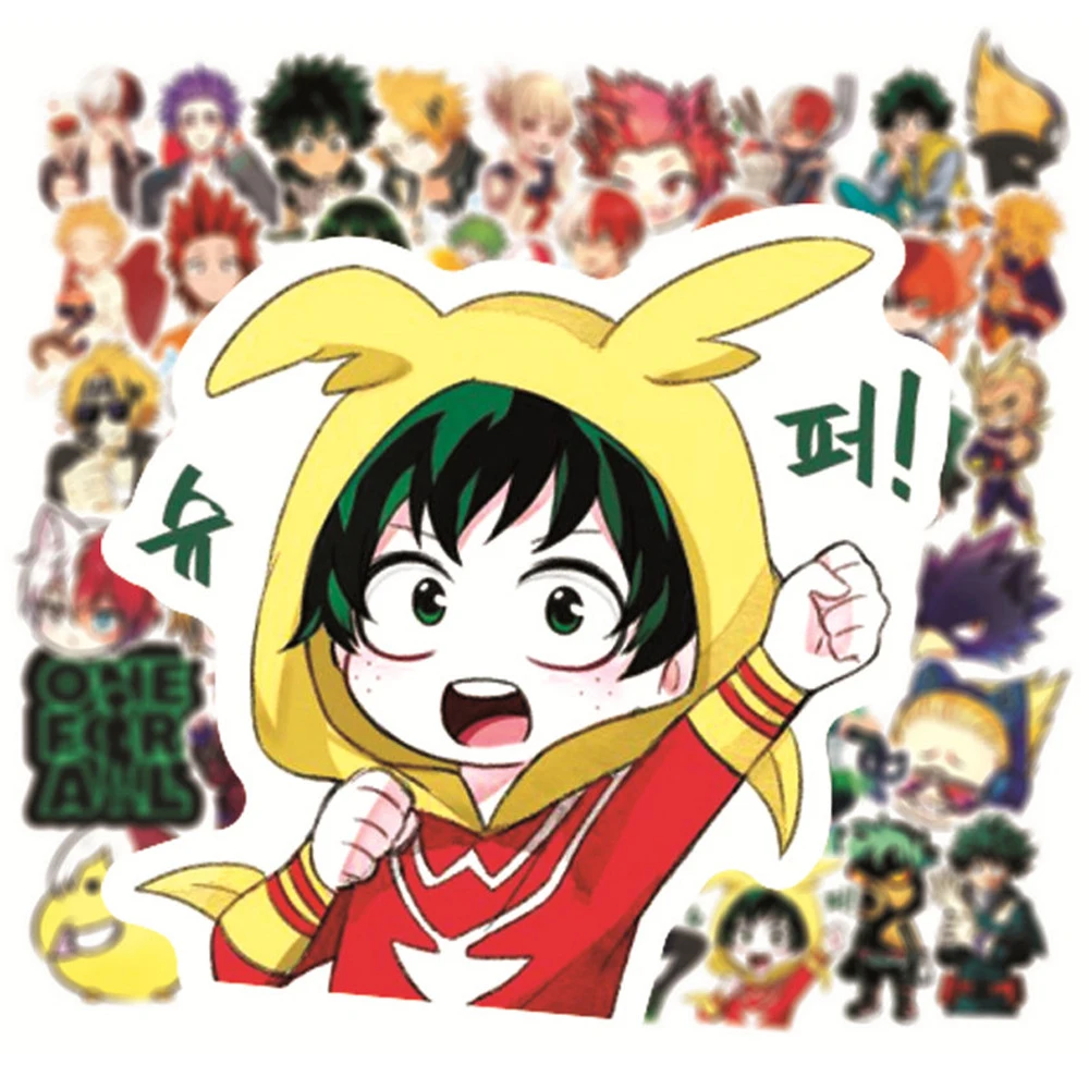 10/30/50 Stück Niedliche Cartoon My Hero Academia Anime-Aufkleber Midoriya Izuku Graffiti-Sticker für Scrapbook Notizbuch Cooles Sticker-Set