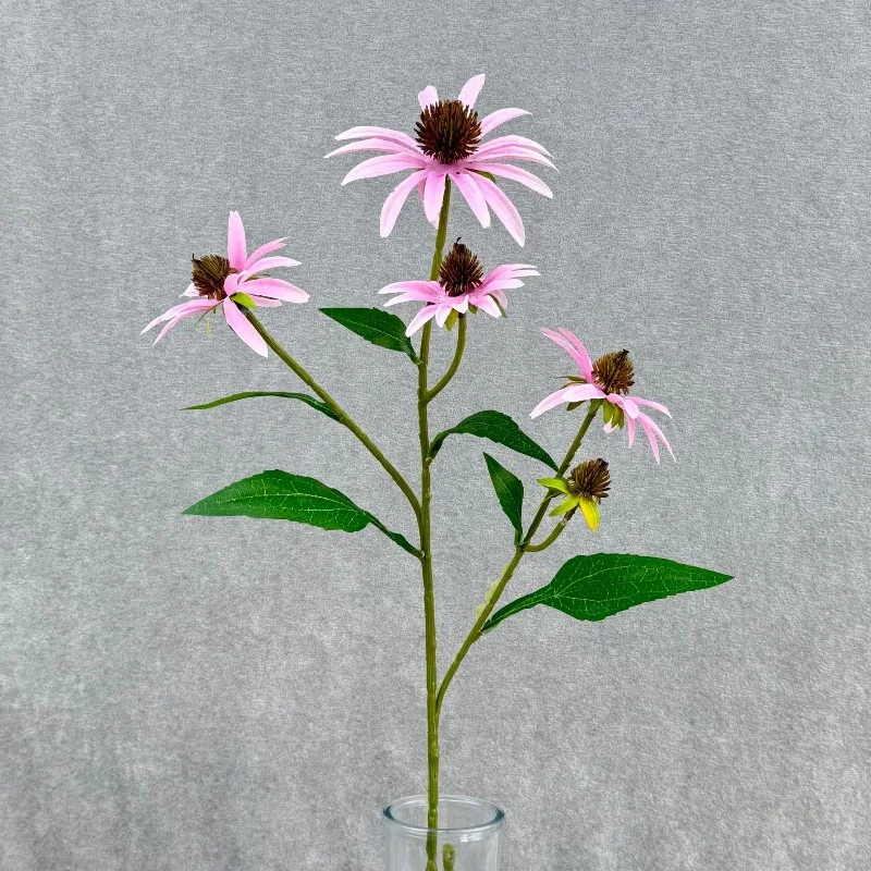 10 Stück Künstliche Tannenzapfen-Chrysanthemen Seidenblumen im Landhausstil Dekoration Simulierte Chrysanthemen Gelbe Blumen – Detail 8