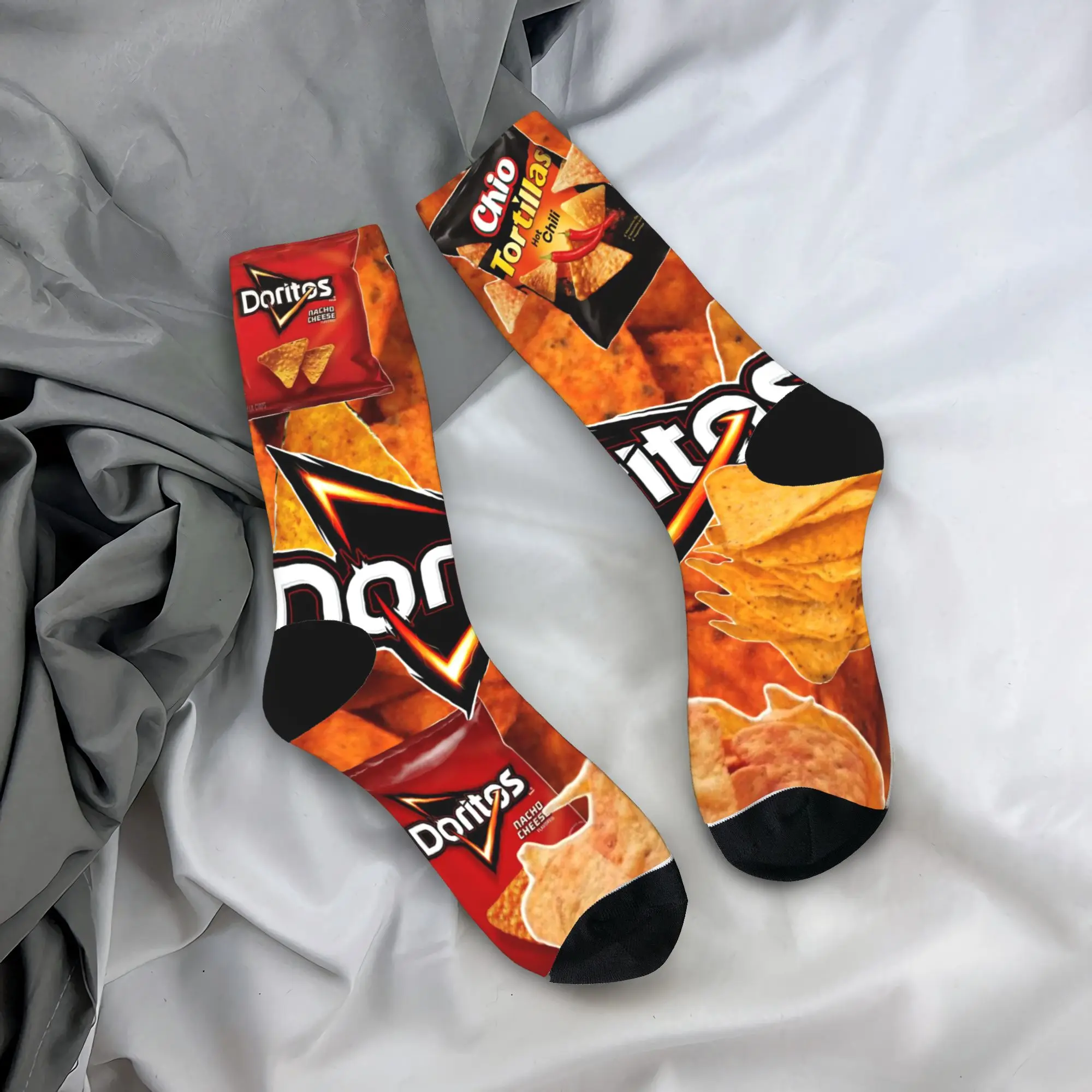 Calcetines para Hombre con Diseño de Doritos, Calcetines Antibacterianos de Calidad, Calcetines Casuales de Primavera con Estampado para Escalar