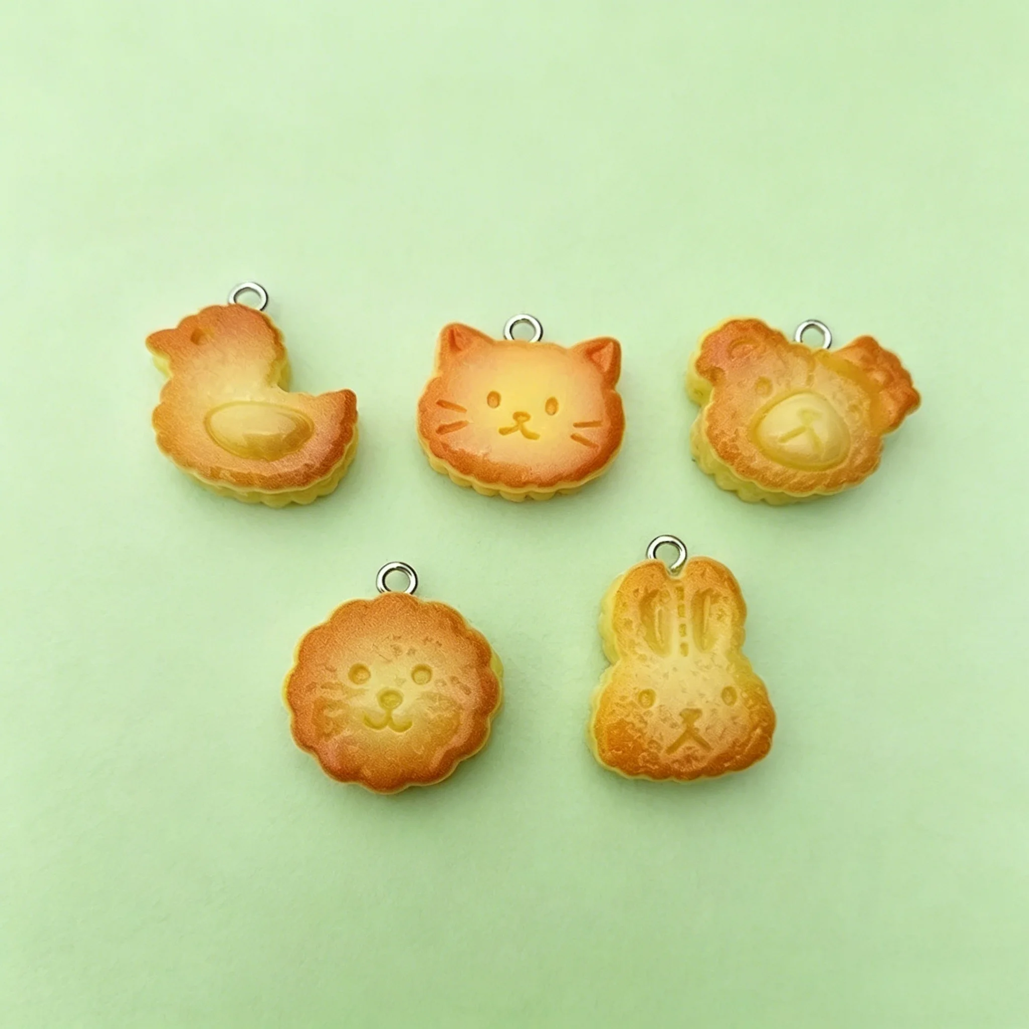 10 piezas de dijes de resina con forma de oso y conejo para hacer joyas y manualidades