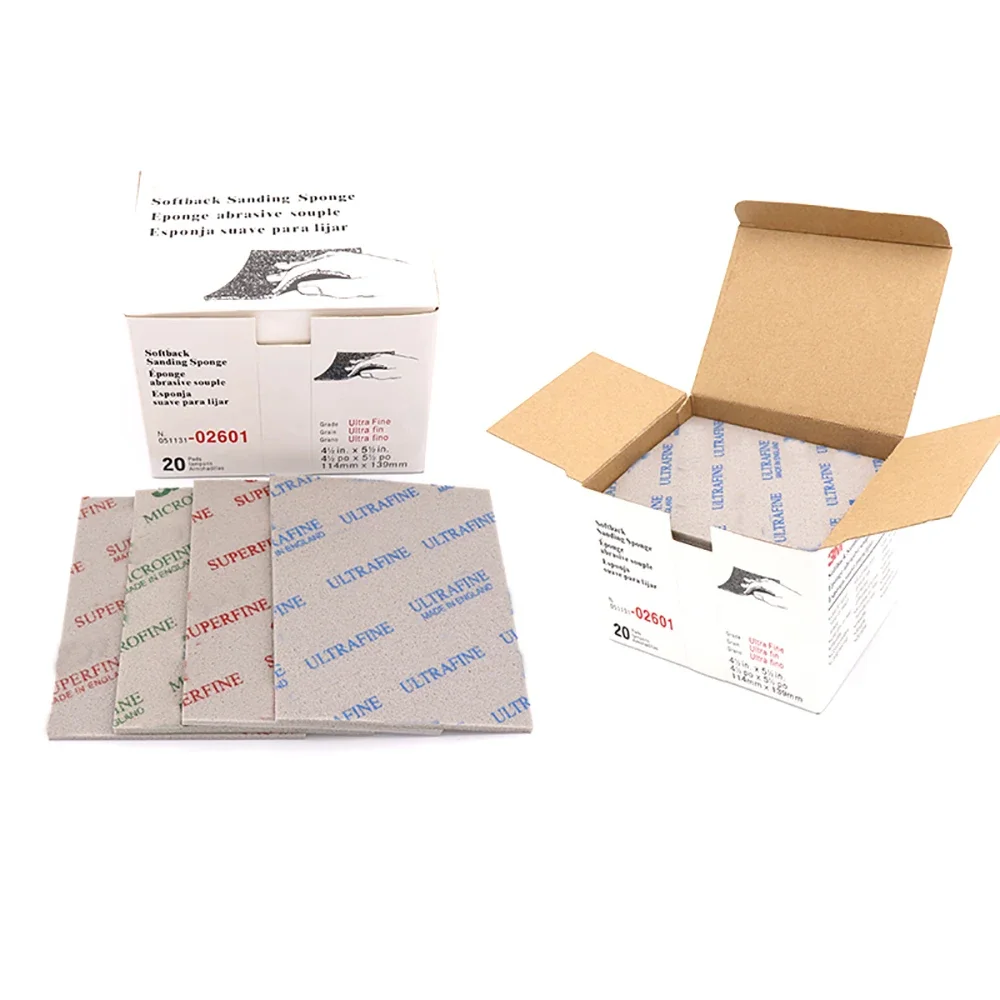 1/5/10 pçs almofadas de espuma de esponja de lixa softback 4-1/2 "x 5-1/2" lixa de polimento de moagem abrasiva super ultra microfino