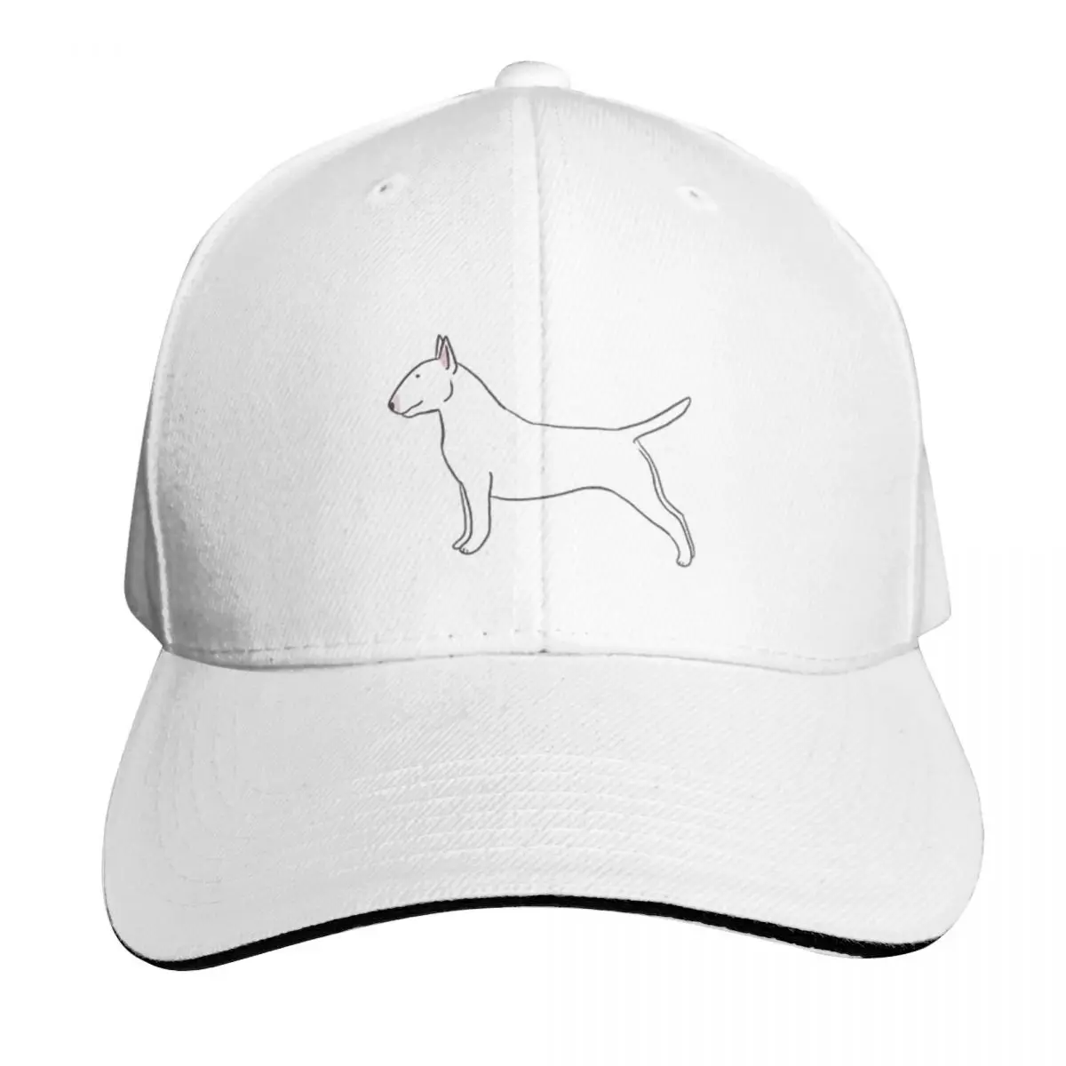 Bull Terrier Dog Cute Illustration A Baseball Cap Hat