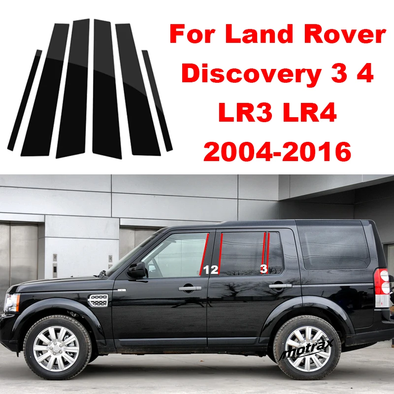 For Land Rover Discovery 3 4 LR3 LR4 2004-2016 Car B C Pillar Stickers PC Window Trim Cover Middle Decoration Pillar Accessories