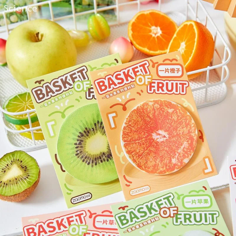 Pack Adorable Mini Sticky Notes Food Design, Fruit Vegetable Simulate Message Pad DIY Self-Stick Memo