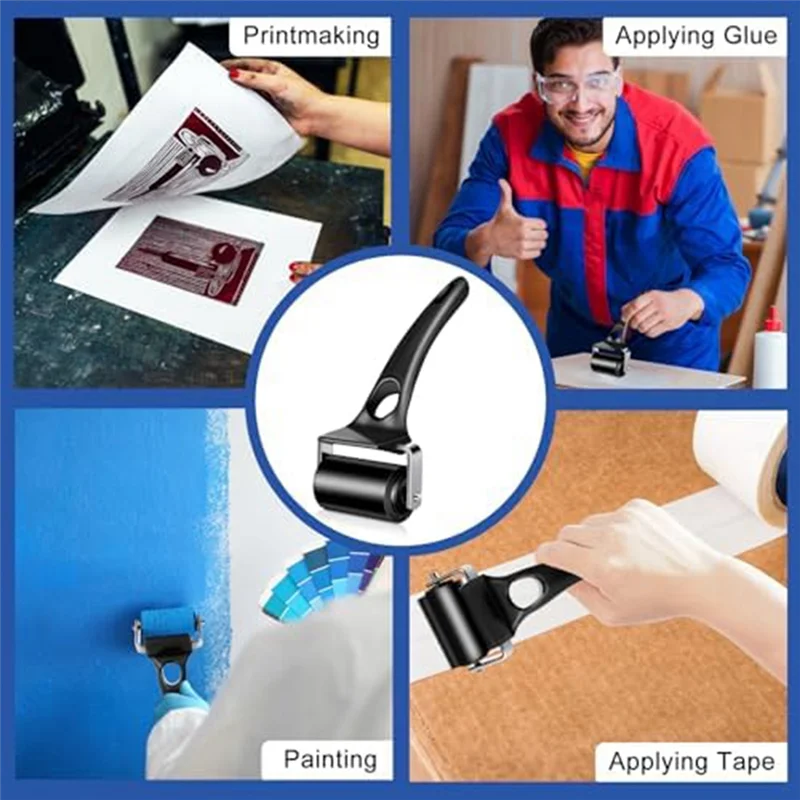 

6 шт. резиновый валик Brayer 2 дюйма, черный чернильный валик, идеально подходит для склеивания печати, краски, блок бумаги, искусство, простая установка