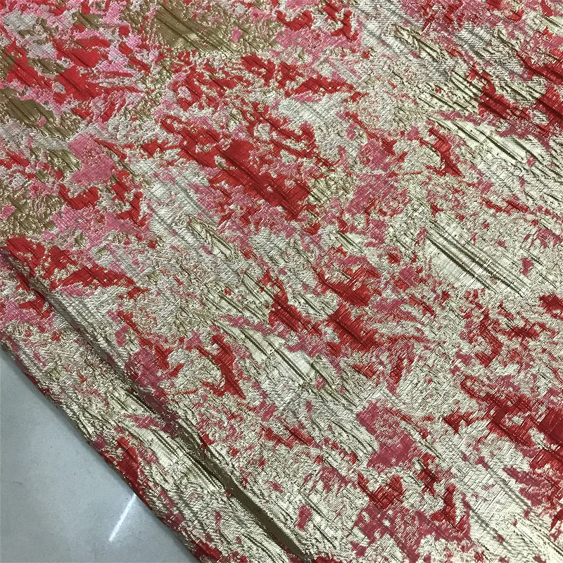 Metal Yarn Artistic Paint Embossed Brocade Fabric Sewing Material Jacquard Garments Curtain Fabrics Wide 140cm Sold By The Meter