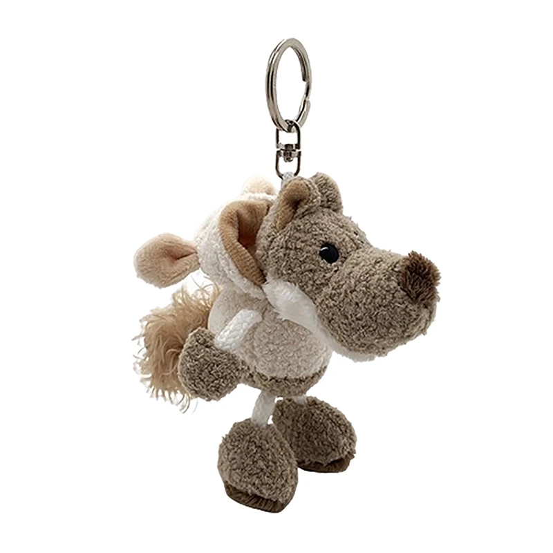 10cm Cute Fluffy Fur Wolf Keychain Mini Plush Doll Schoolbag Charm Mini Pendant Keychain Plush Bag Charm Children's Toys Gifts