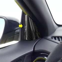 For 2019-2023 Hyundai Kona Interior Front Door Pillar Trim Cover Stickers Carbon Fiber Car Accessories