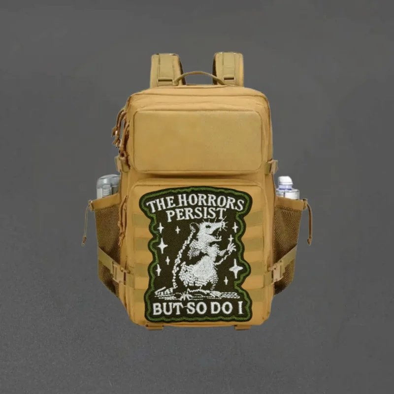 Patch de broderie les horreurs persistiques mais puis-je, Badge de moral tactique à crochet et boucle, autocollants pour sac à dos, patchs de brassard pour vêtements