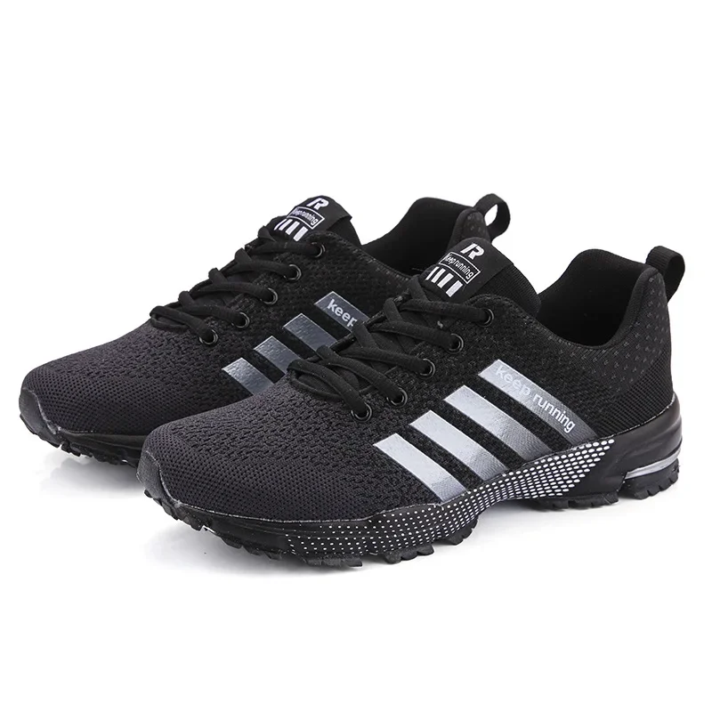 Zapatillas de deporte de alta calidad para hombre, cómodas zapatillas ligeras de malla transpirables para correr, par de zapatos deportivos de suela blanda 2025