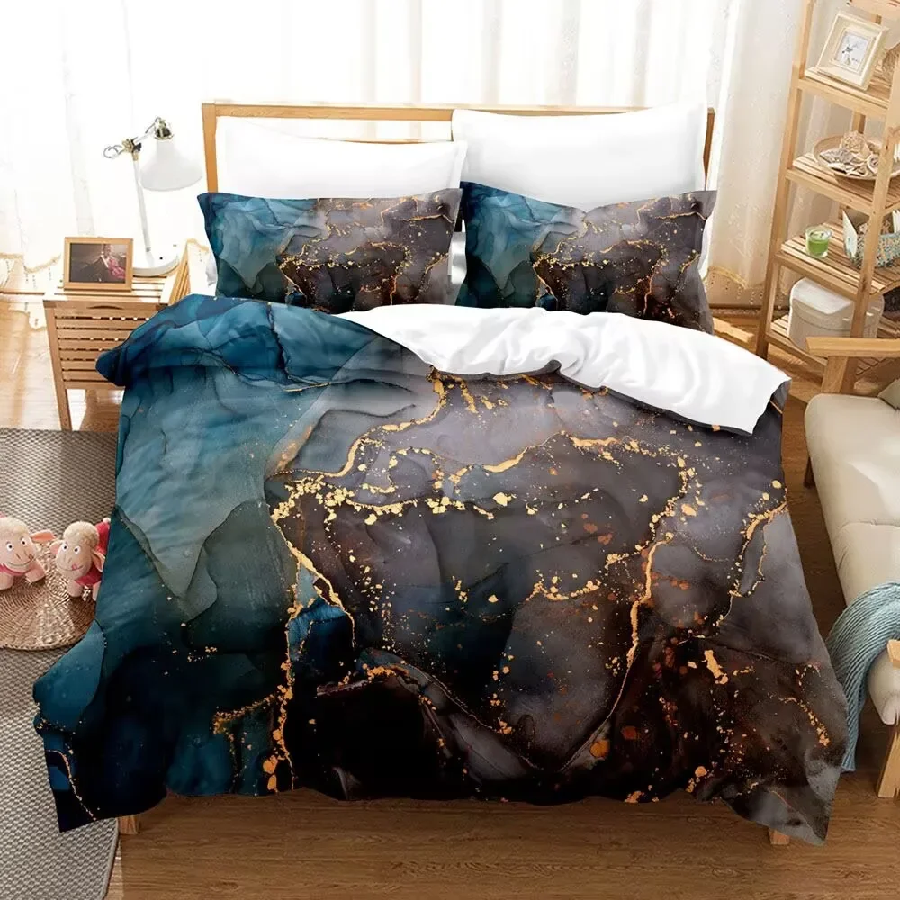 

Классический комплект постельного белья с 3D-принтом и текстурой горячего тиснения, с золотой линией, пододеяльник, односпальный размер, подарок на день рождения, декор для спальни