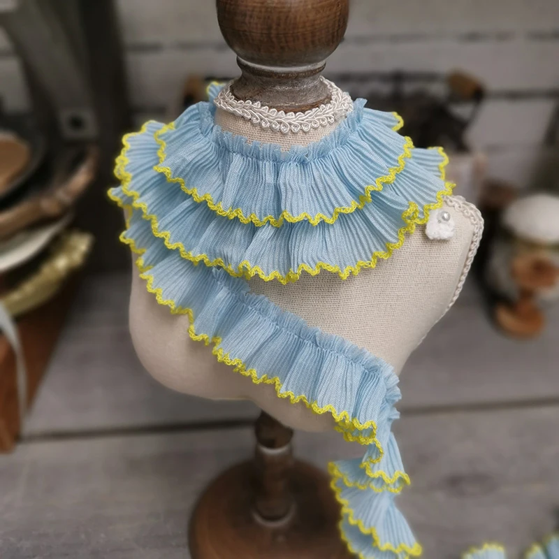 

5/10M Elastic Ruffle Lace Ribbon 3cm Chiffon Pleated Lace Trim Fabric For DIY Apparel Sewing Dress Garment Handmade Accessories