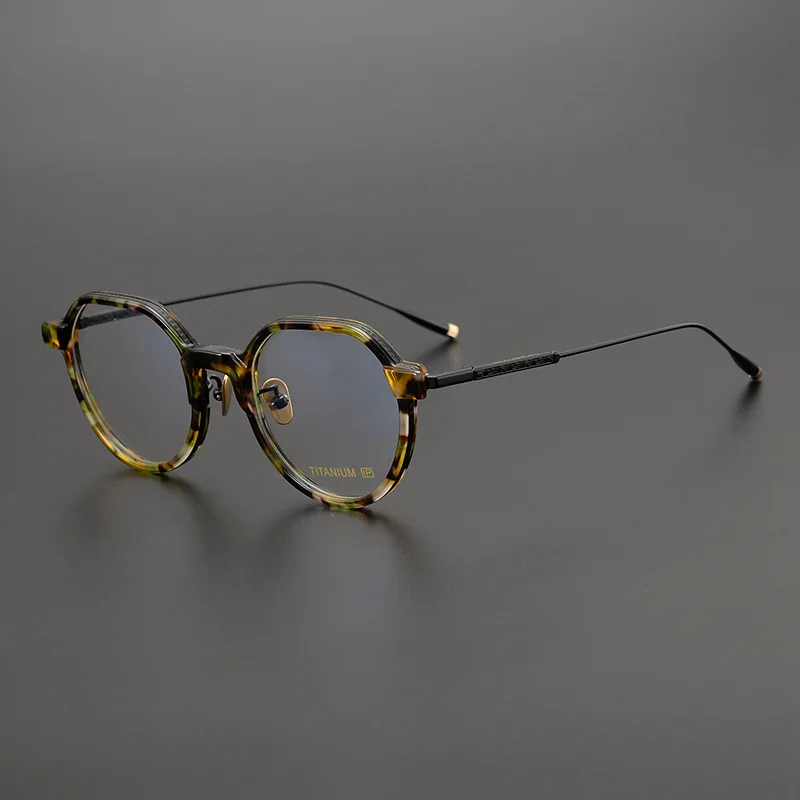 

High Quality Retro Oval Optical Glasses Frame Men Vintage Titanium Acetate Eyeglasses Women Fashion Full Rim Myopia Spectacles