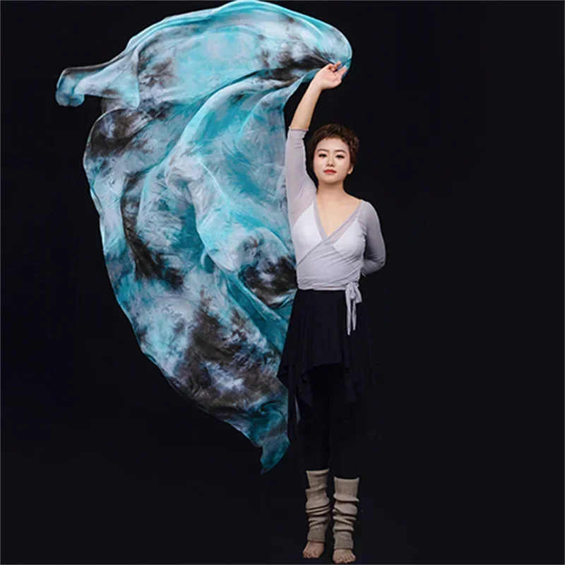 Rectangle Silk Veil Bellydance Hand Throw Scarf Shawl New Women Stage Performance Show Props Competition Costume Handkerchief