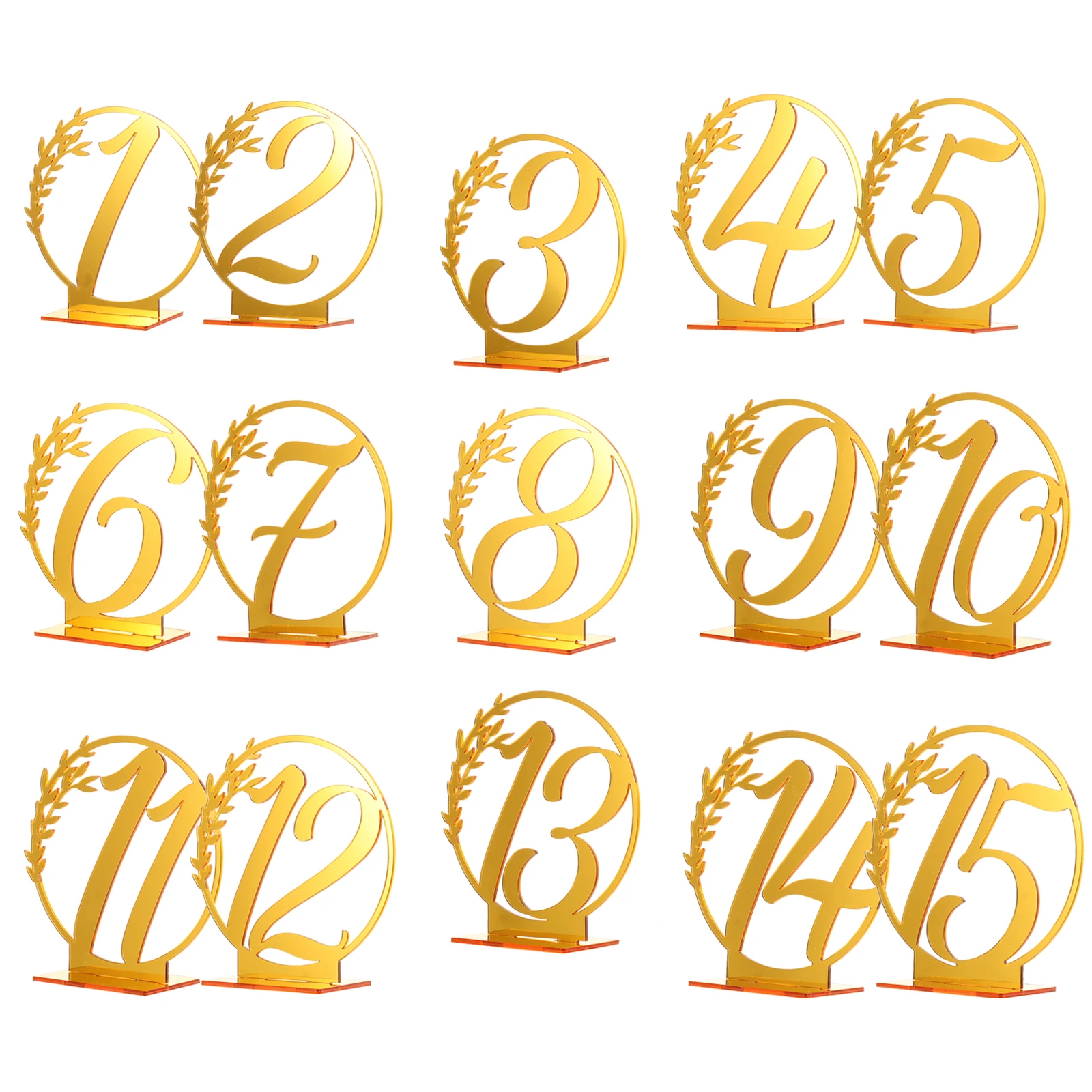 

15pcs Digital Table Signs Acrylic Sturdy Elegant Numbered Cards Wedding Birthday Decor Reusable Banquet Events