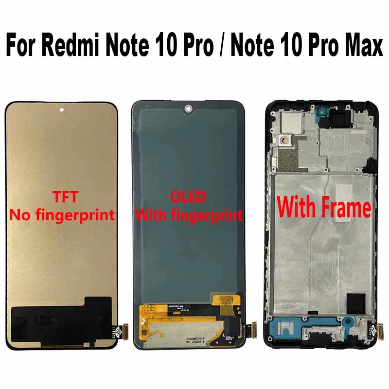 

For Redmi Note 10 Pro M2101K6R M2101K6G LCD Display Touch Screen Digitizer Assembly For Redmi Note 10 Pro Max M2101K6I