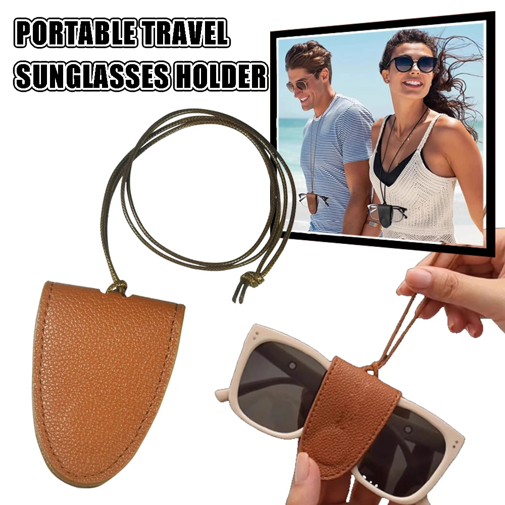 

Магнитный кожаный дорожный держатель для солнцезащитных очков, портативная вешалка для очков, зажим для шляпы, зажим для путешествий для женщин и мужчин