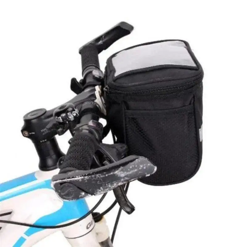 Bicycle Front Handlebar Bag Outdoor Cycling Bike Phone Mount Bags Bike MTB with Reflective Strip Front Bag Handlebar Bag