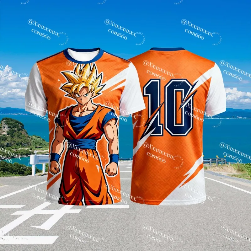 

Новинка 2026 года, футболка Dragon Ball Z, специальное издание, детская футболка с короткими рукавами и рисунком Гоку, уличная одежда в стиле аниме