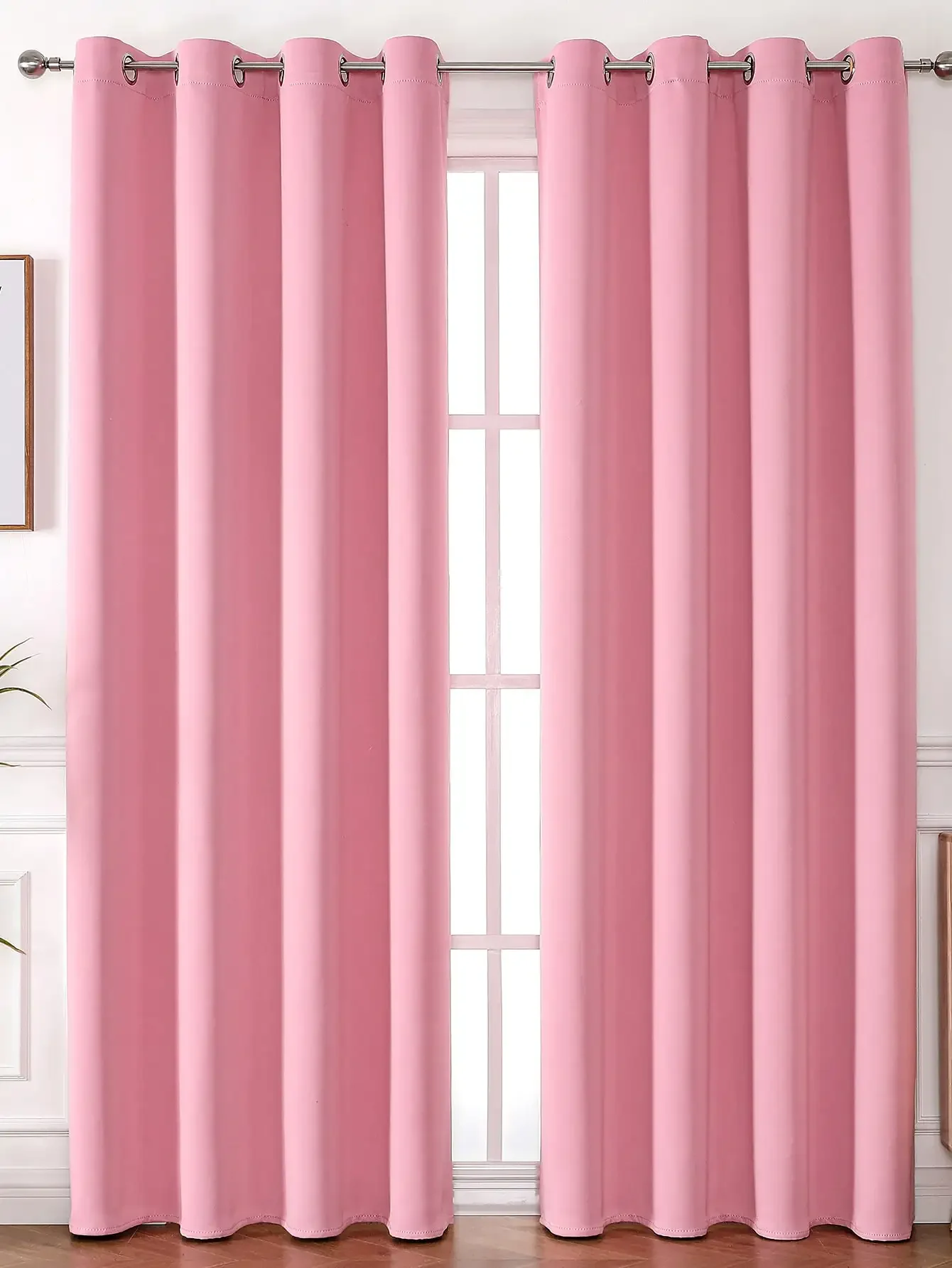 1pc Solid Color Polyester Curtain, 100% Blackout Curtains,  Curtains for Kitchen, Dining, Living Room, Bedroom